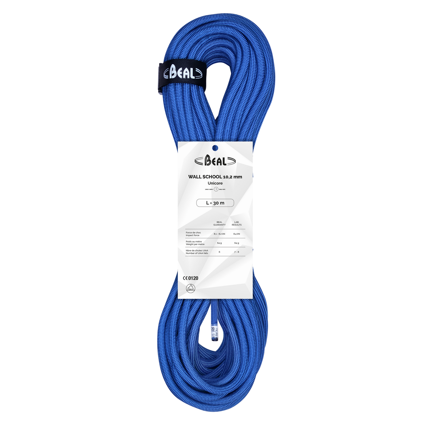 Beal Wall School 10,2 mm UNICORE – corde indoor (bleu)