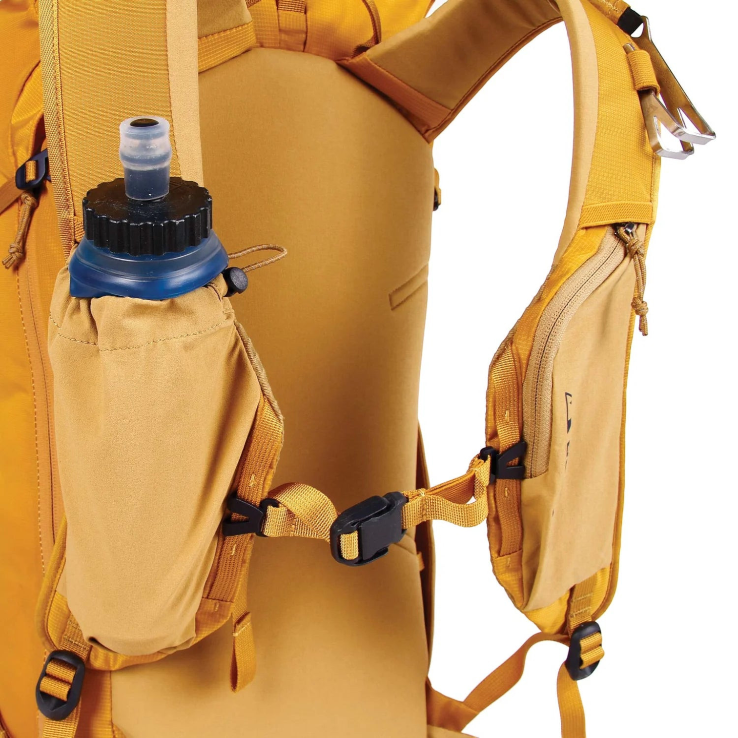 Sac à dos d'alpinisme 4c+ Firecrest 28 jaune avec système de portage type gilet et porte-gourde intégré