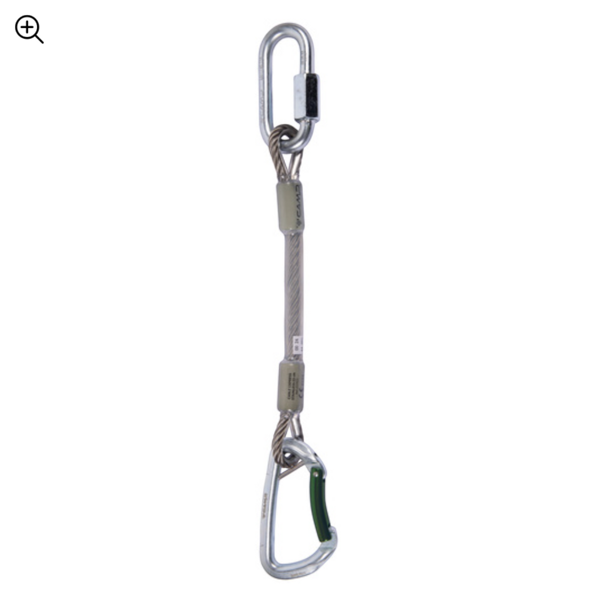 Dégaine fixe 4c+ Gym Safe Cable Express en acier inoxydable avec mousqueton acier pour salle d'escalade
