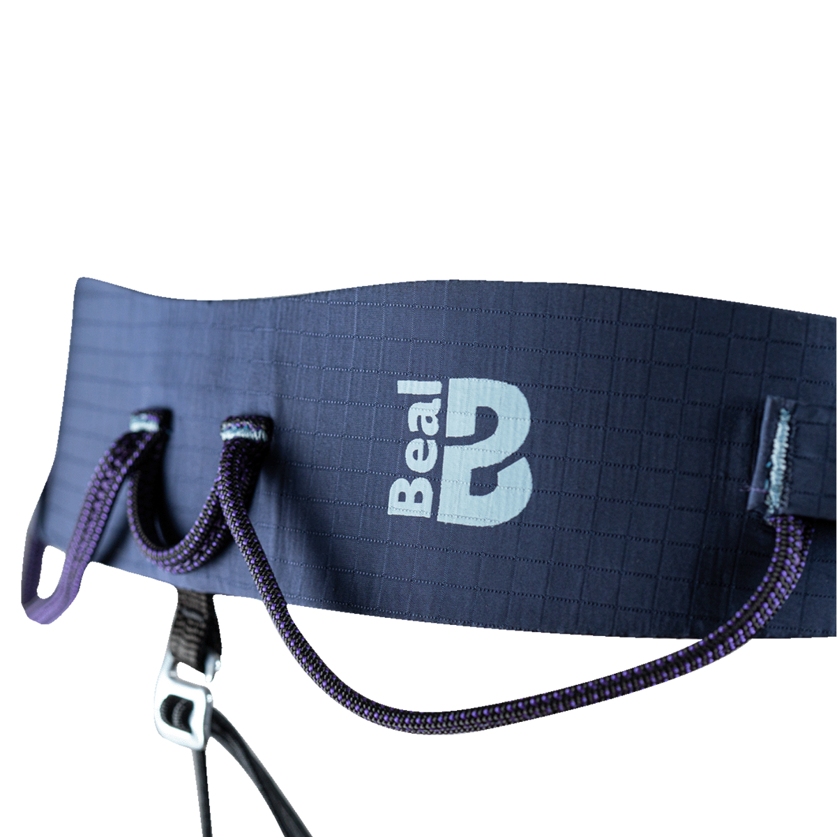 Baudrier d'escalade 4c+ Beal Ghost bleu marine ultra-léger avec technologie Webcore et porte-matériel tressé