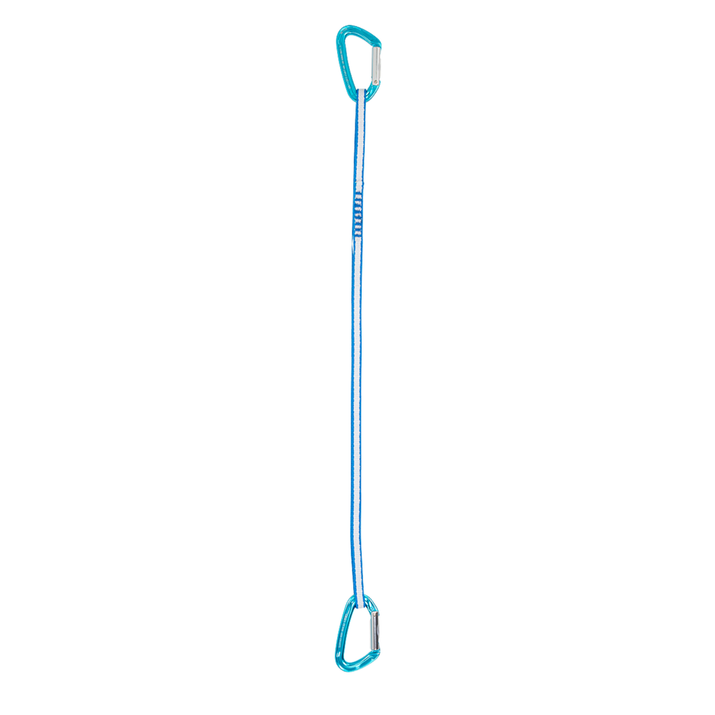 Sangle extensible 4c+ Beal Alpi 60 cm bleue avec deux mousquetons pour l'alpinisme et les grandes voies