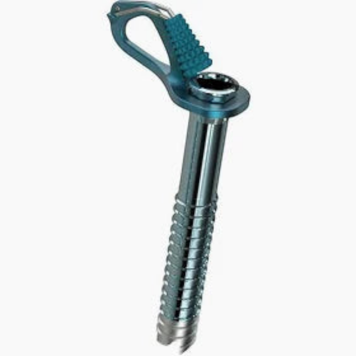 Broche à glace ultra-légère 4c+ Aero Lite avec corps en aluminium, pointe en acier et manivelle pliante bleue