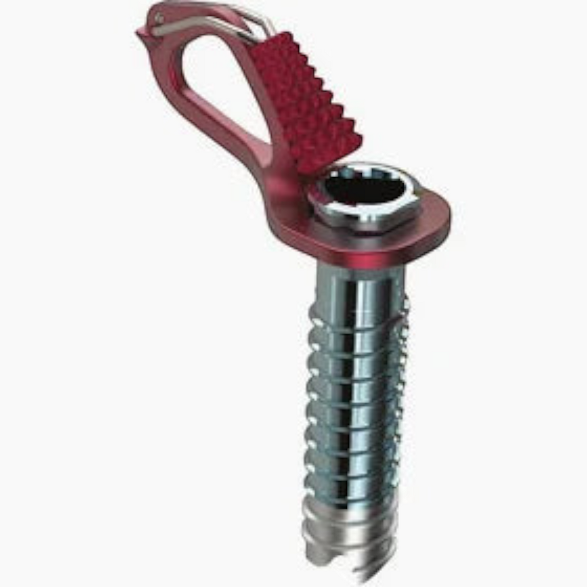 Broche à glace ultra-légère 4c+ Aero Lite avec corps en aluminium, pointe en acier et manivelle pliante rouge