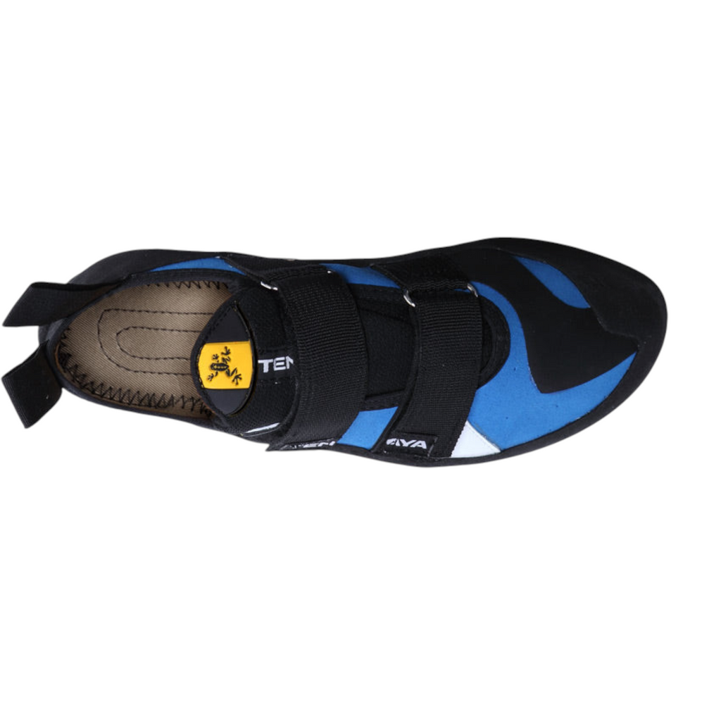Chausson d'escalade 4c+ Tenaya Tanta bleu et noir avec fermeture velcro pour une progression optimale en salle