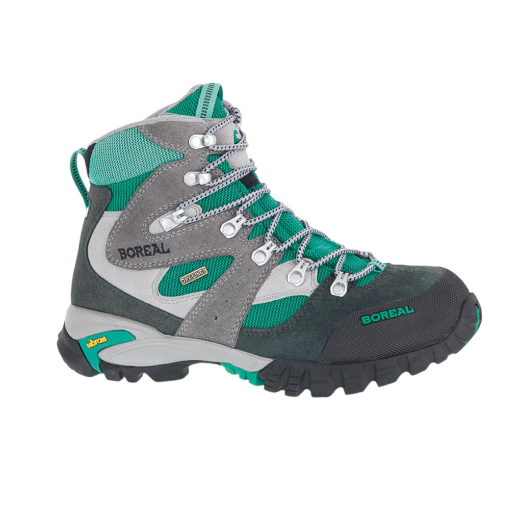 Chaussure de randonnée femme 4c+ Boreal Siana W grise et verte à tige montante avec semelle adhérente