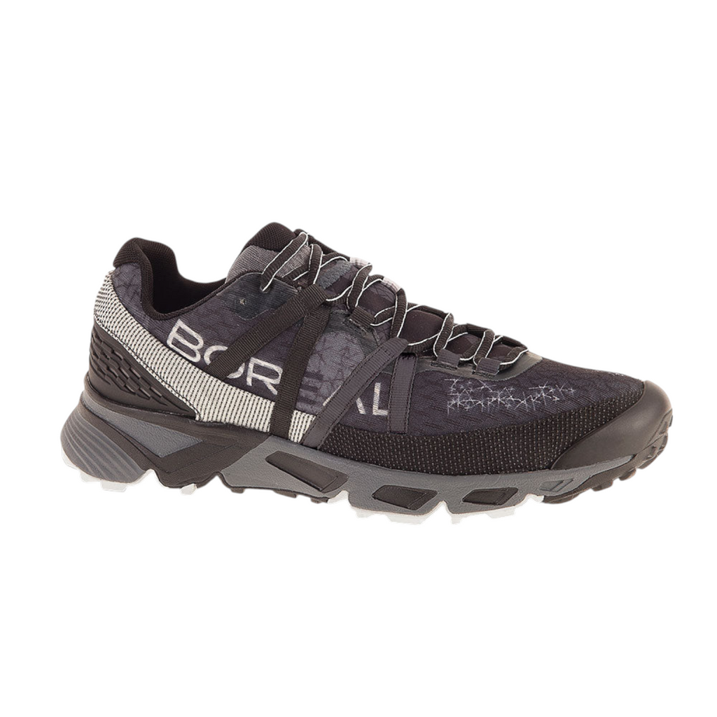 Chaussure de trail running Boreal Viper 4c+ noire et grise avec tige respirante et semelle d'accroche performante