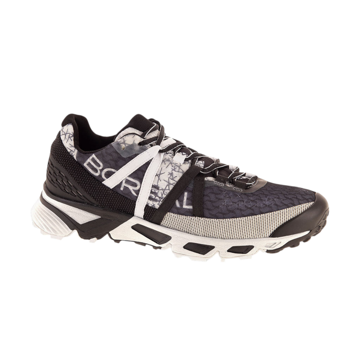 Chaussure de trail running Boreal Viper Wmns noire et blanche pour femme avec semelle amortissante 4c+