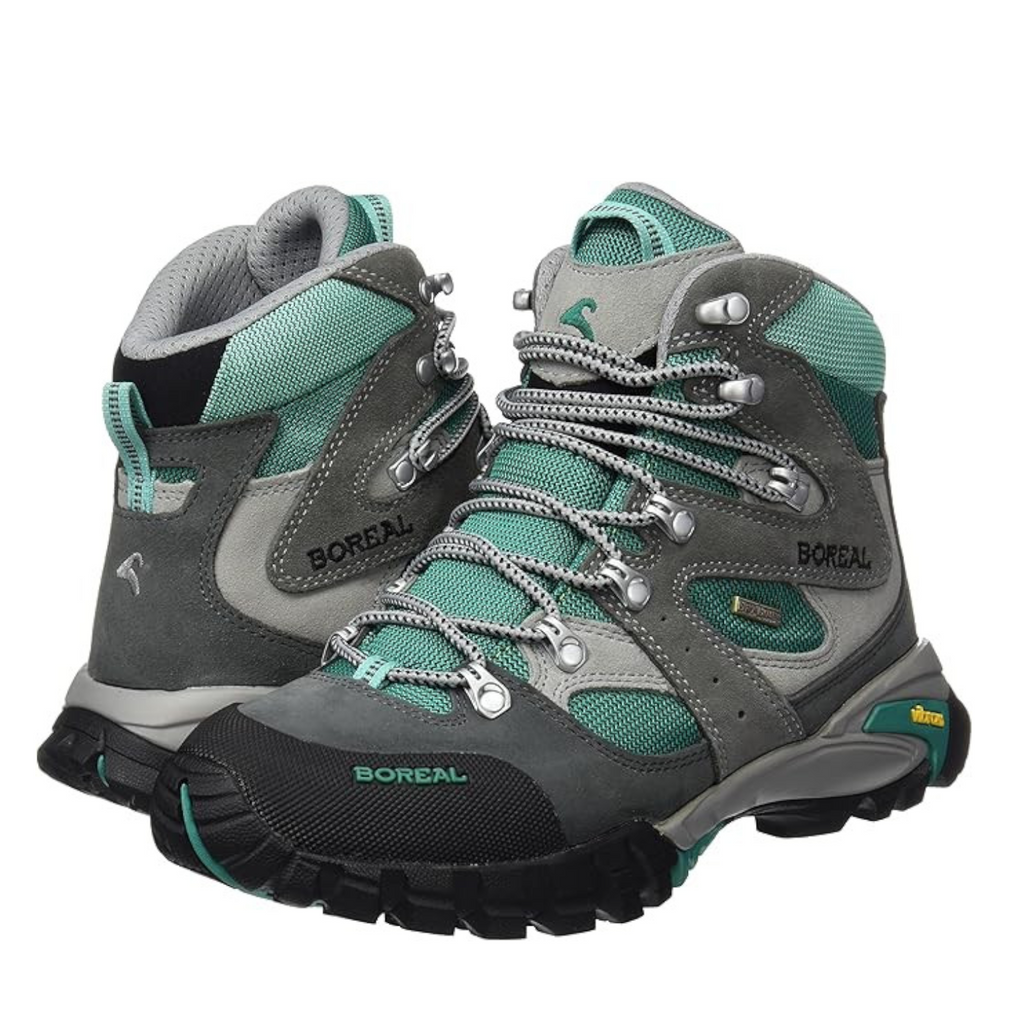 Chaussures de randonnée femme 4c+ Boreal Siana W grises et turquoise à tige montante pour terrains techniques
