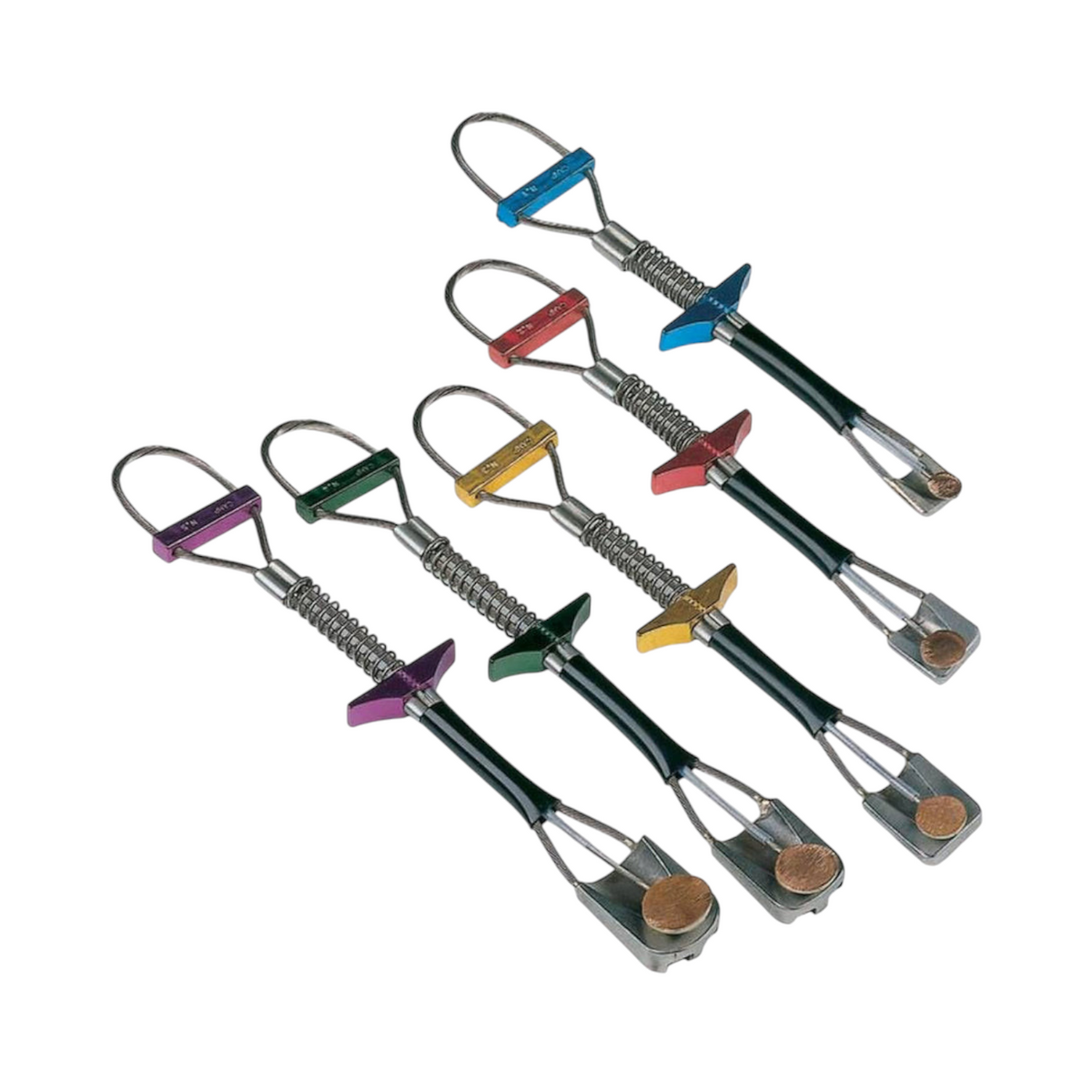 Ensemble de cinq coinceurs mécaniques CAMP Ball Nut de 4c+ aux couleurs variées pour fissures étroites