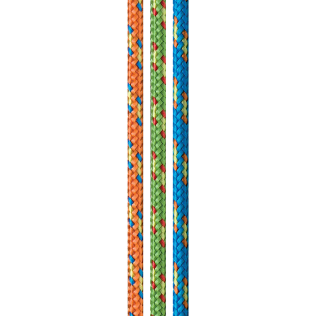 Cordelette nylon 4c+ de 3mm disponible en coloris orange, anis et bleu pour escalade et usages outdoor