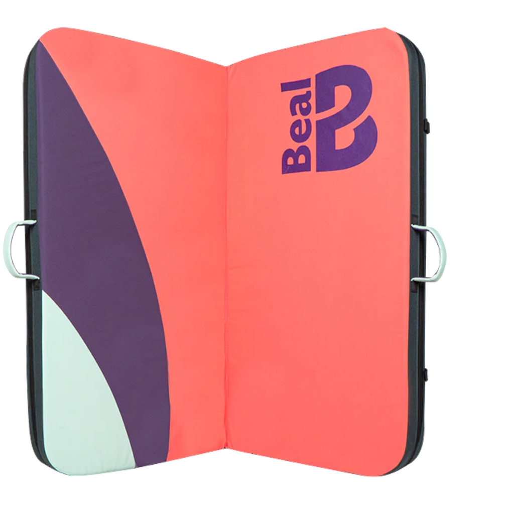 Crash pad d'escalade Beal Air Light 4c+ rouge et violet, compact et robuste avec mousse bi-densité