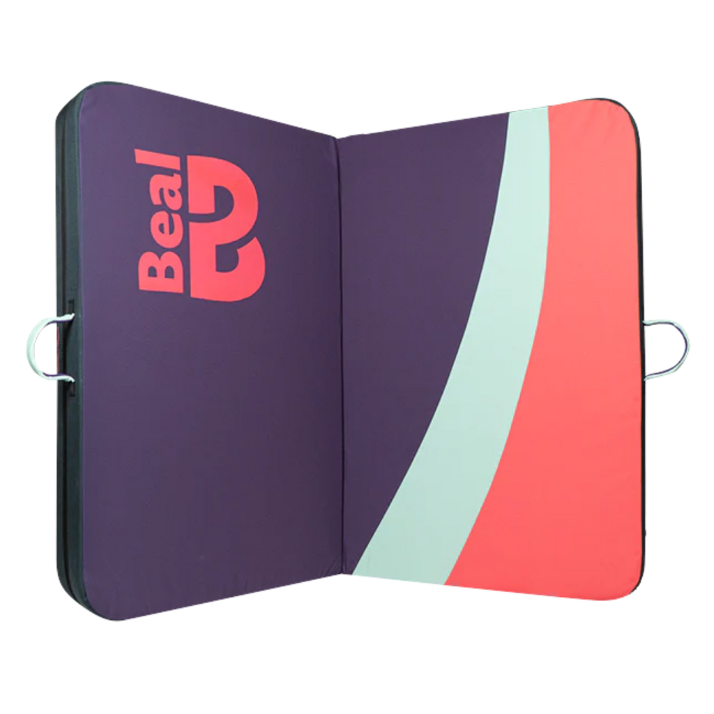Crash pad Beal Double Air Bag 4c+ violet et rouge avec mousse triple densité pour escalade de bloc