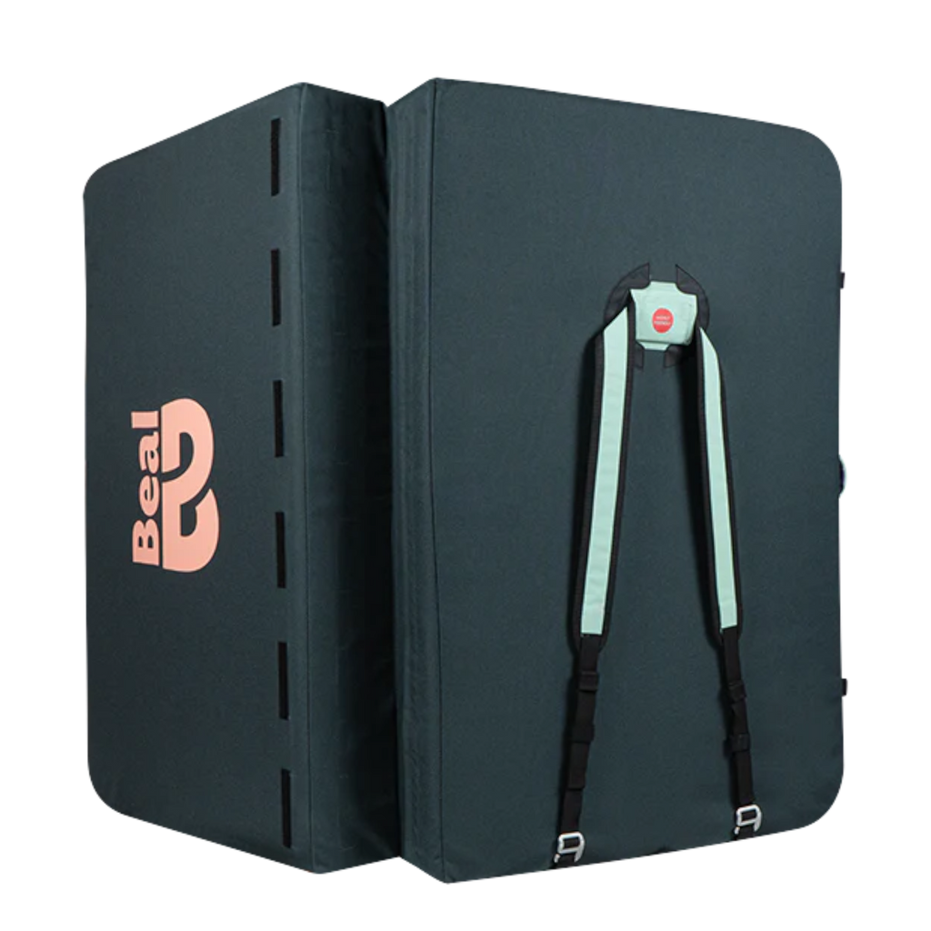 Crash pad Beal Double Air Bag gris foncé avec bretelles de transport, vendu par 4c+