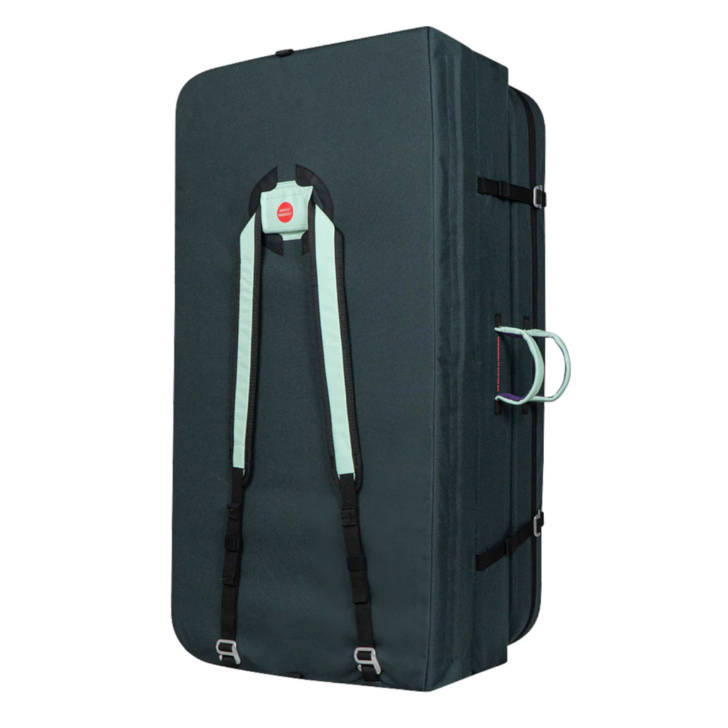 Crash pad Beal Triple Air Light 4c+ gris foncé avec bretelles de transport vert menthe pour l'escalade de bloc