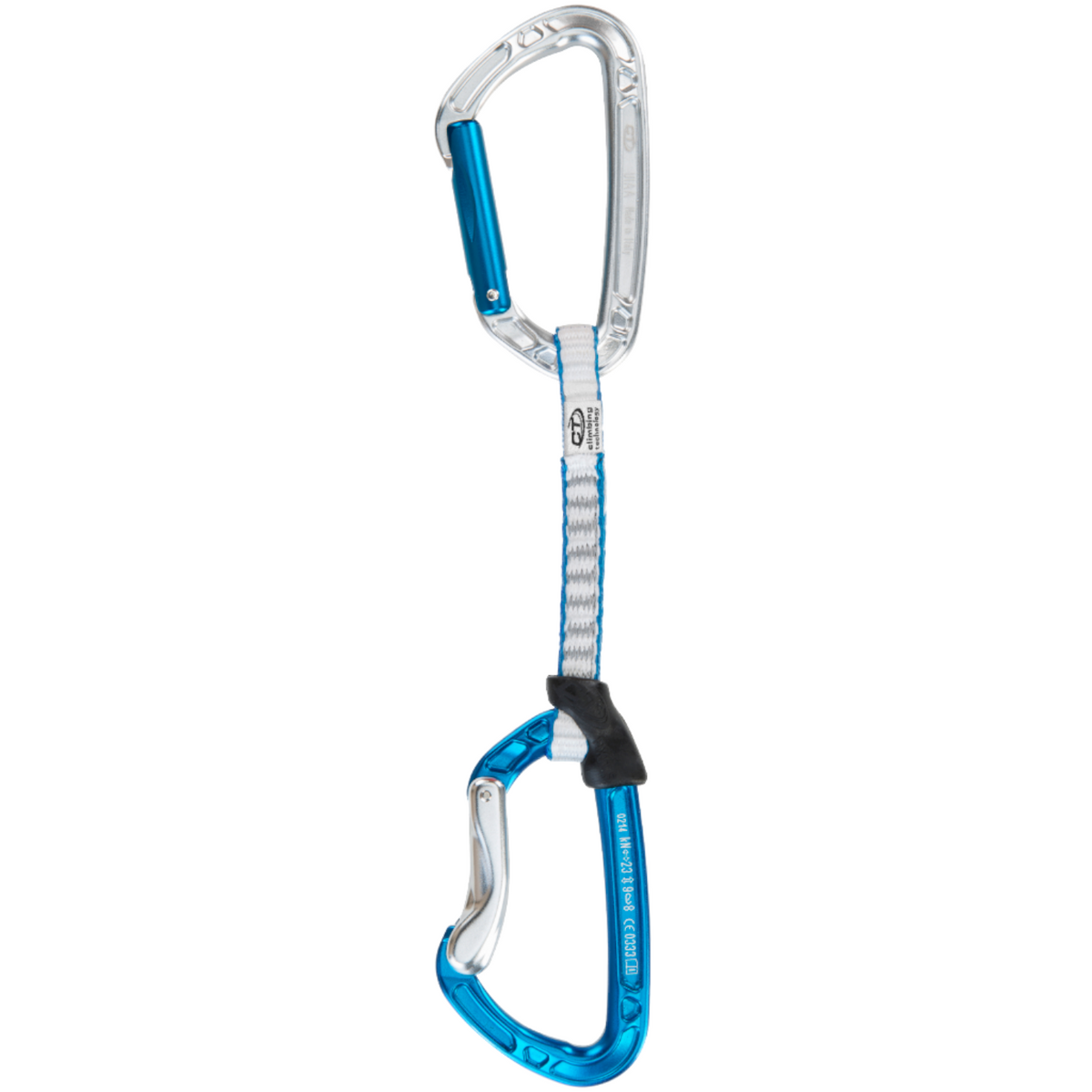 Dégaine 4c+ Climbing Technology Lime Dyneema de 22 cm avec mousquetons bleus et sangle résistante