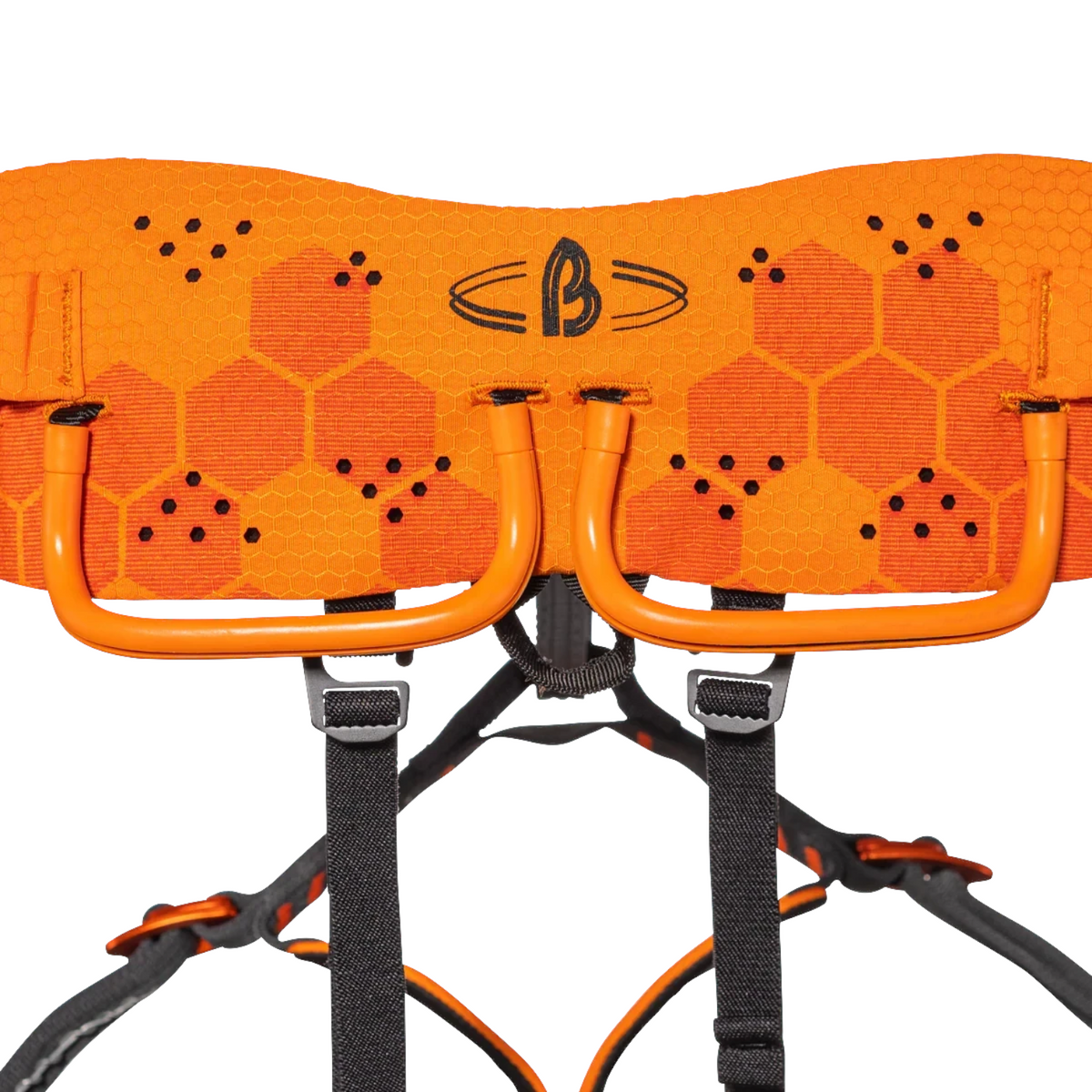 Harnais d'escalade Beal Ellipse XT orange avec porte-matériel rigides, vendu par 4c+