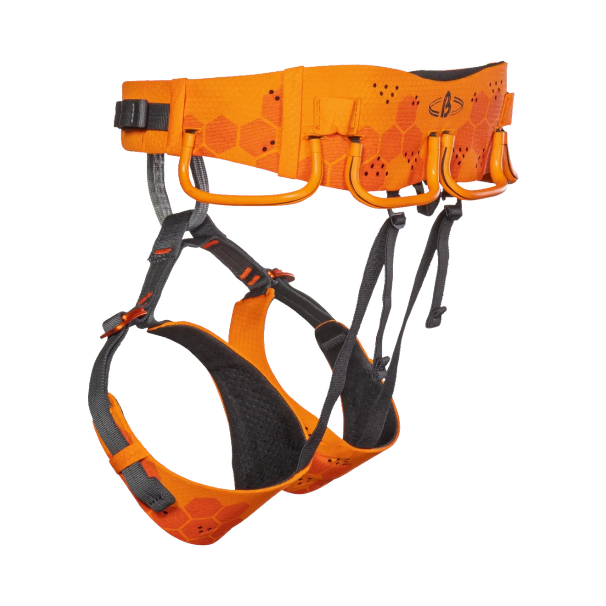 Harnais d'escalade orange 4c+ Beal Ellipse XT avec rembourrage ergonomique et porte-matériel rigides