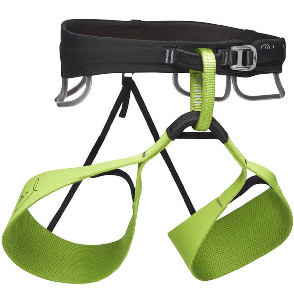 Harnais d'escalade 4c+ Solution Honnold Edition noir et vert lime avec technologie Fusion Comfort et porte-matériels
