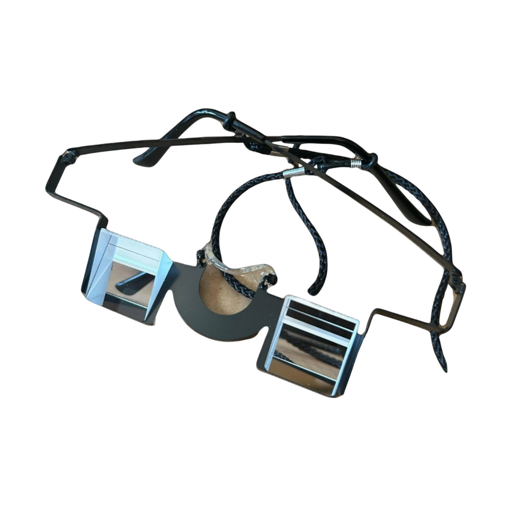 Lunettes d'assurage 4c+ noires avec prismes pour escalade, légères et confortables, avec cordon de maintien