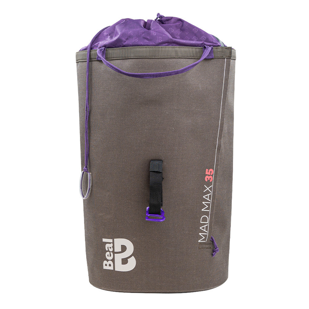 Mochila técnica Beal Mad Max 60 de 4c+ en color gris oscuro, ideal para escalada en big wall y alpinismo.