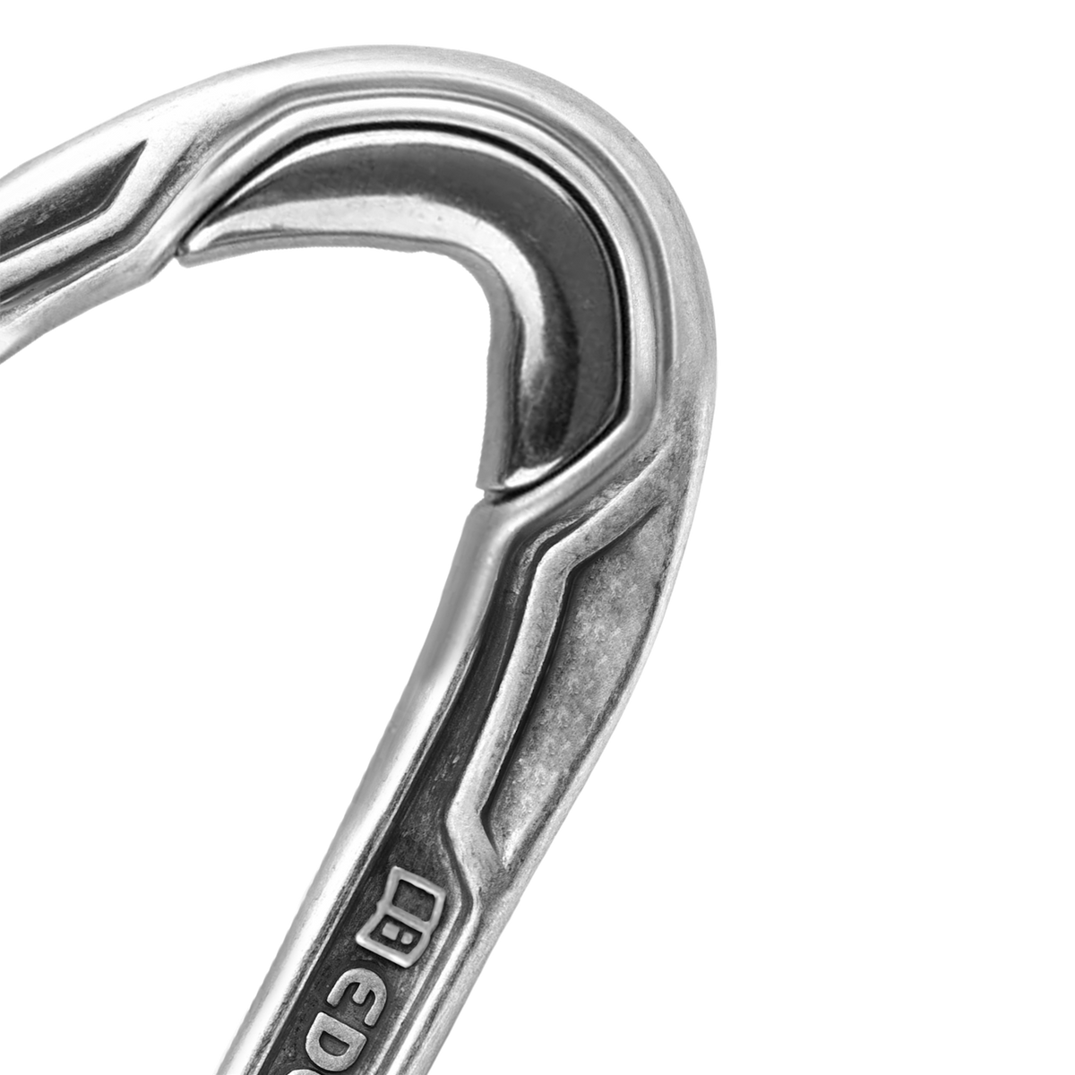 Detalle del mosquetón 4c+ Edelrid Bulletproof Screw Eco con inserto de acero resistente al desgaste