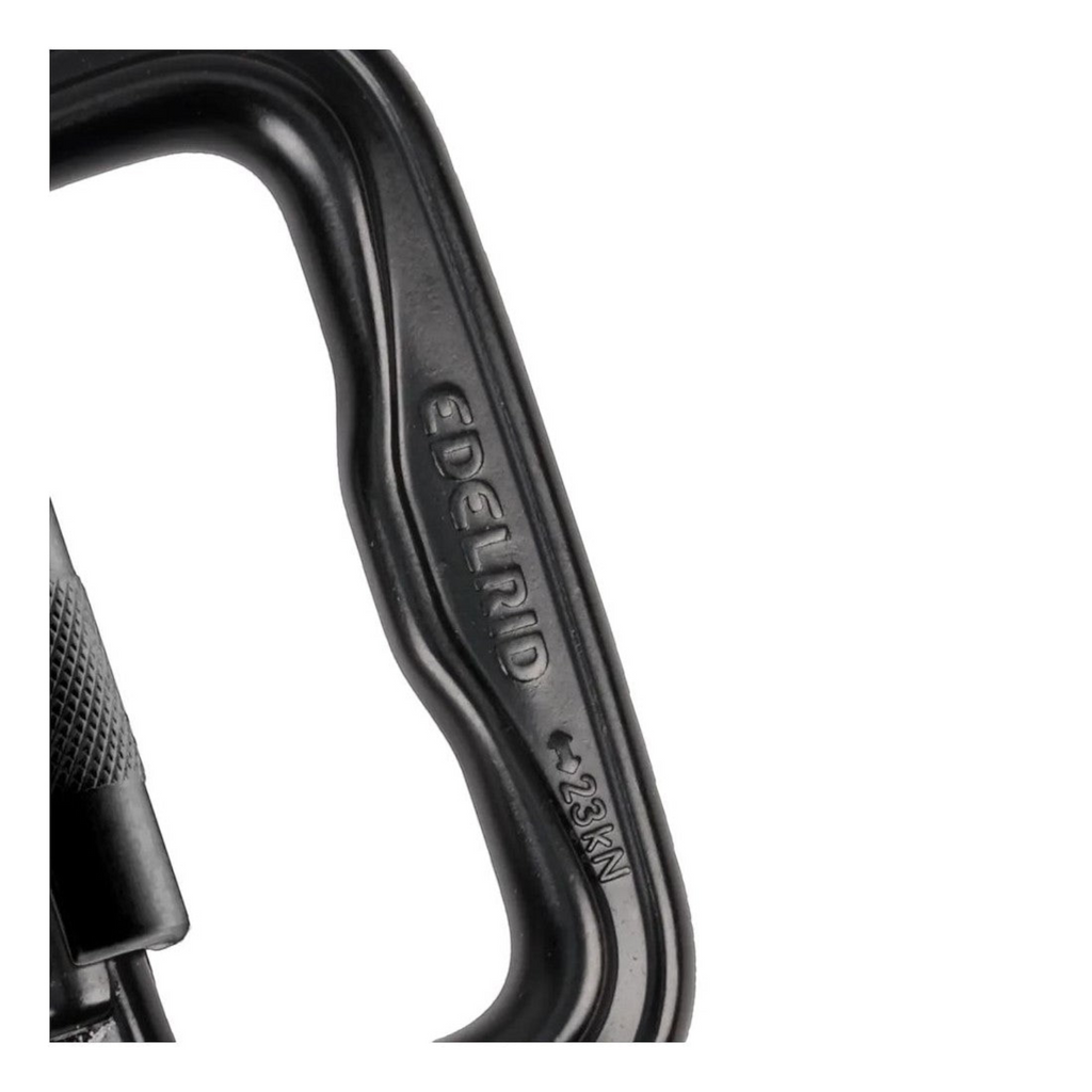 Mousqueton 4c+ Foras Triple Lock en aluminium noir avec profil en H et marquage de résistance 23 kN