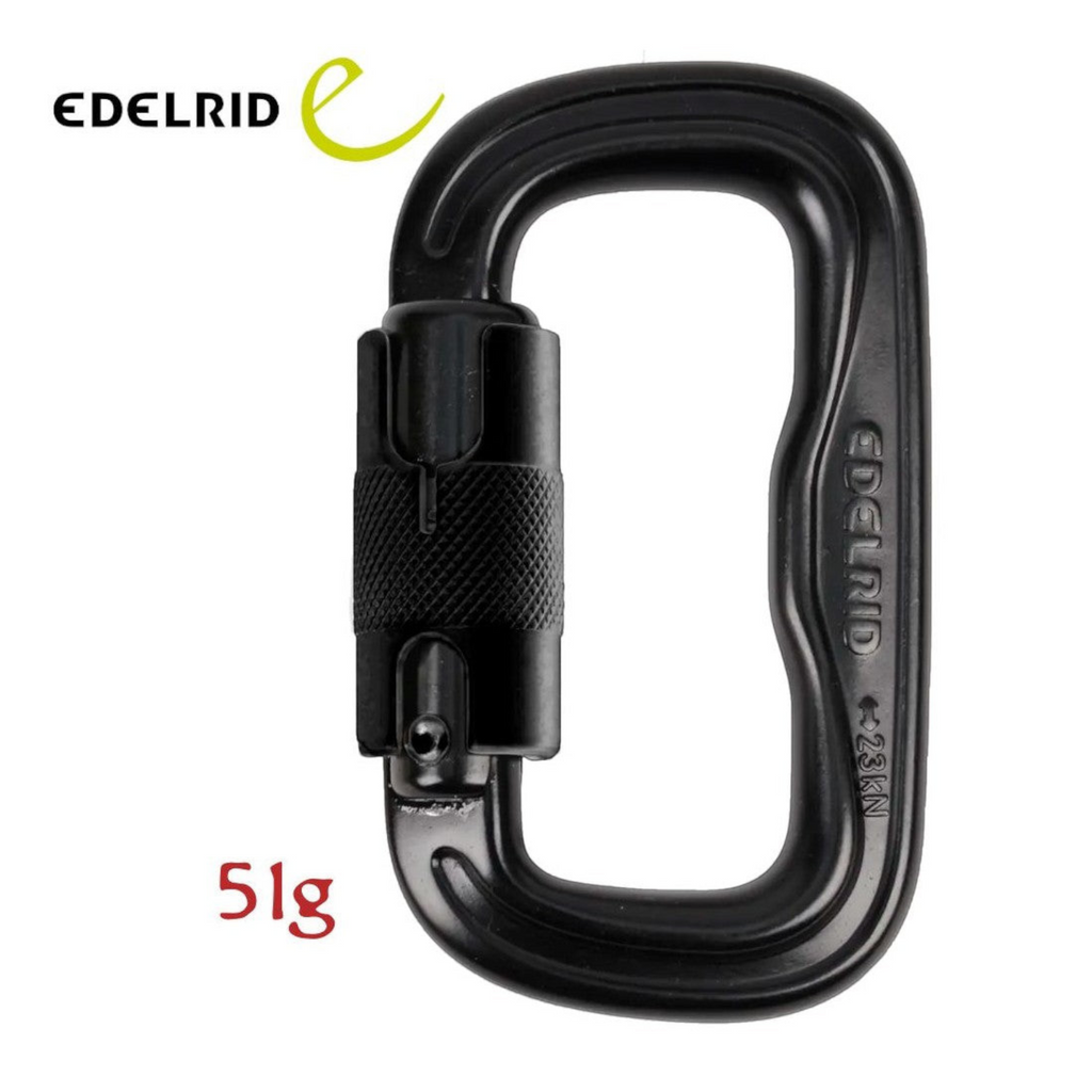 Mousqueton 4c+ Foras Triple Lock noir en aluminium ultra-compact avec fermeture de sécurité automatique