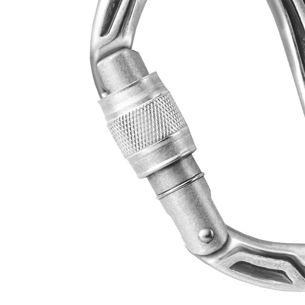 Mousqueton de sécurité 4c+ Edelrid Bulletproof Screw Eco en aluminium non anodisé avec insert en acier anti-usure