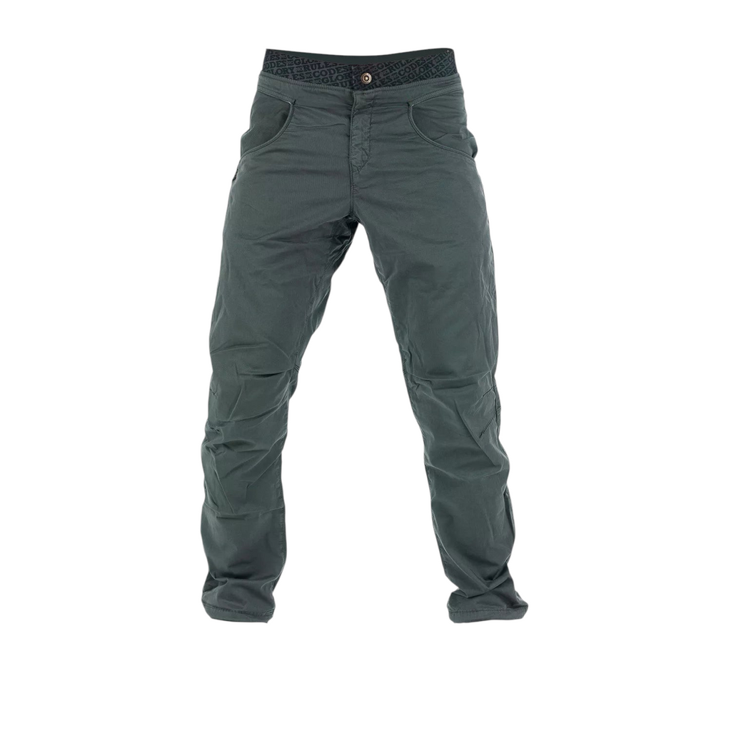 Pantalon d'escalade 4c+ NOGRAD Sahel gris en coton stretch avec genoux préformés et ceinture élastique intégrée