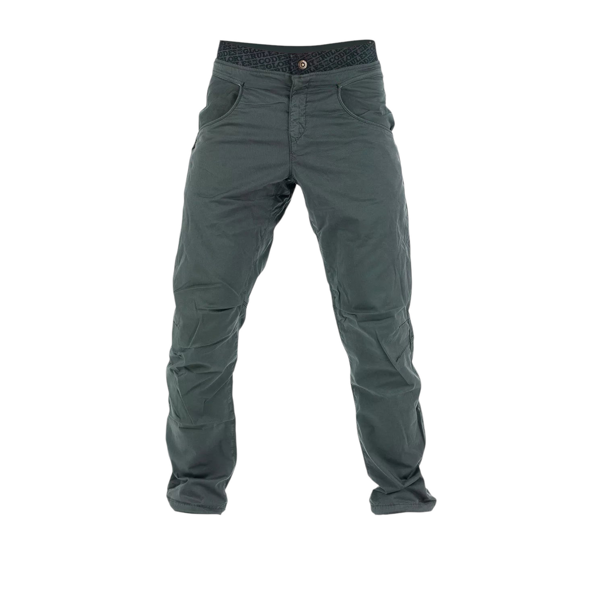 Pantalon d'escalade 4c+ NOGRAD Sahel gris en coton stretch avec genoux préformés et ceinture élastique intégrée