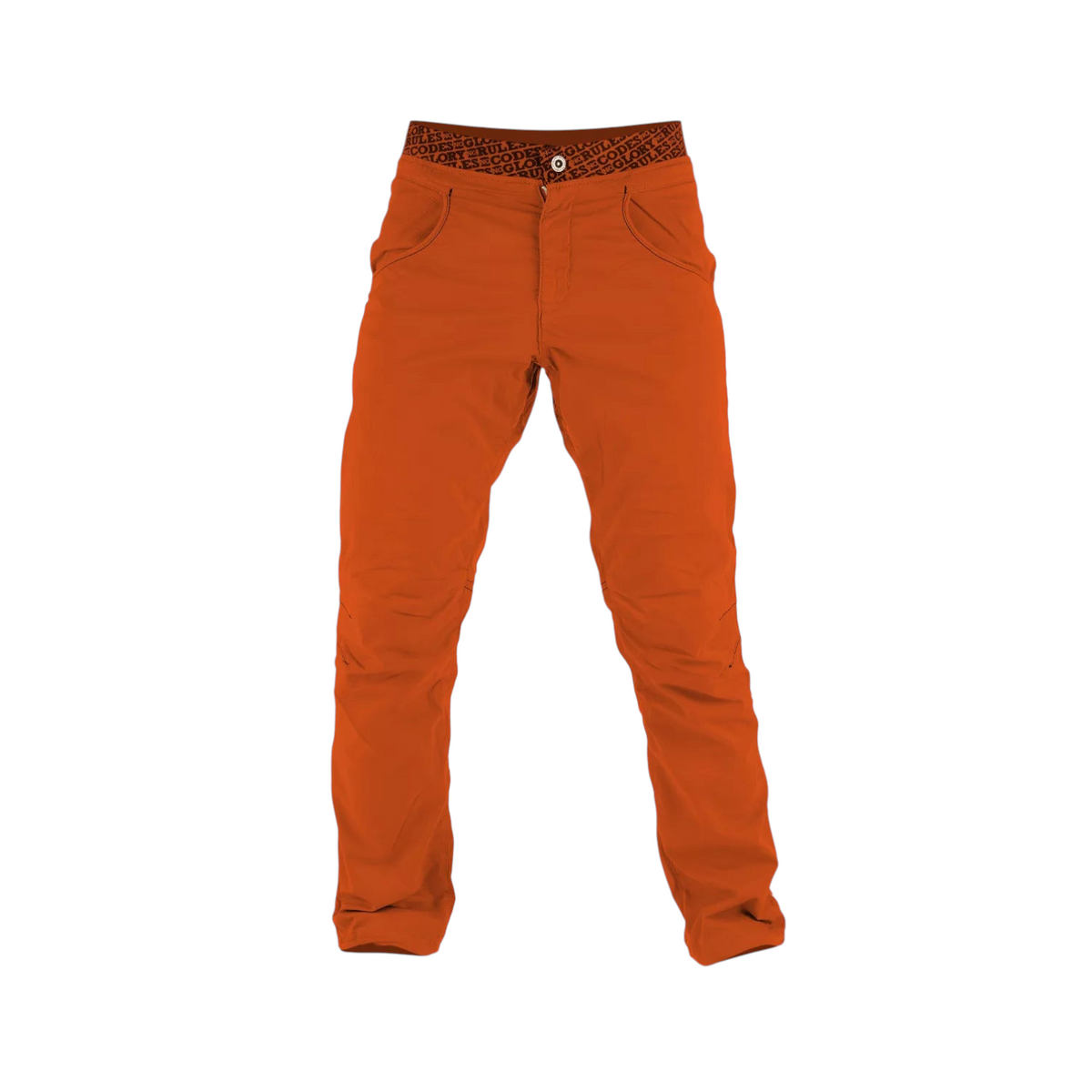 Pantalon d'escalade 4c+ Sahel orange en coton stretch avec genoux préformés et ceinture intégrée Magic Belt