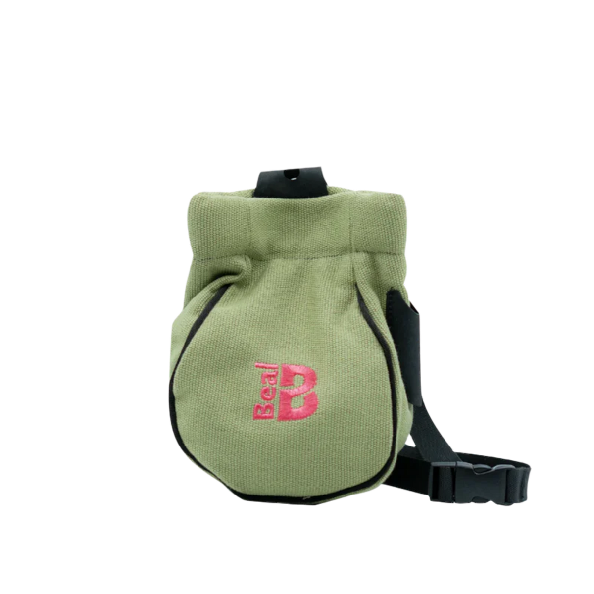 Sac à magnésie 4c+ Beal Cocoon Clic-Clac II vert avec fermeture magnétique et porte-brosse pour l'escalade