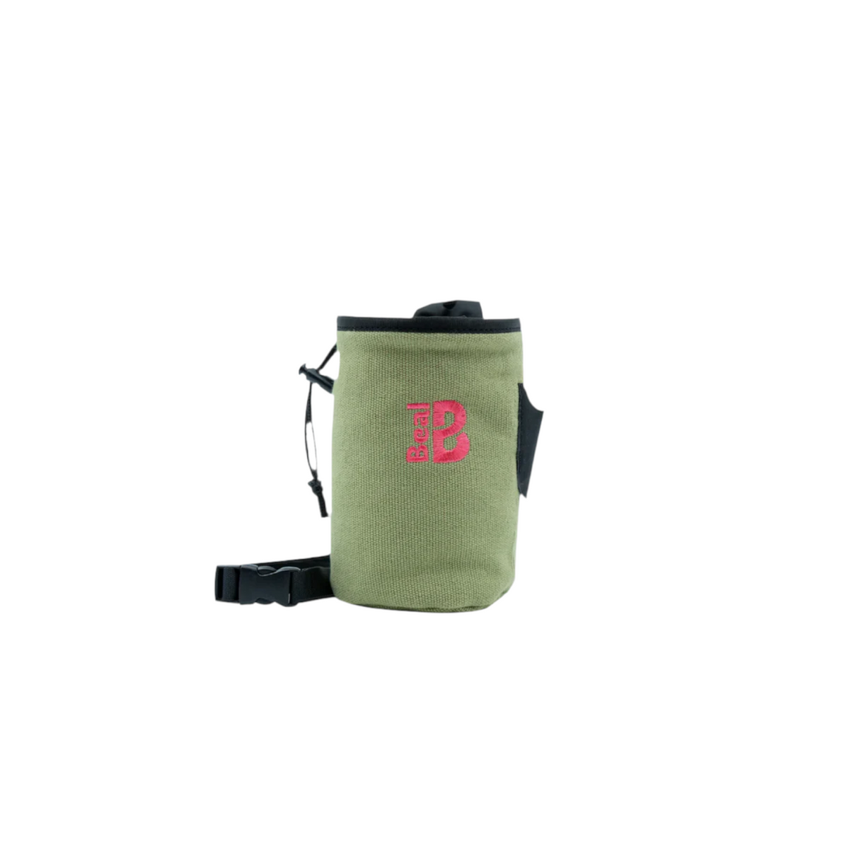 Sac à magnésie Beal Maxi Cocoon II vert kaki avec fermeture par cordon et porte-brosse, vendu par 4c+