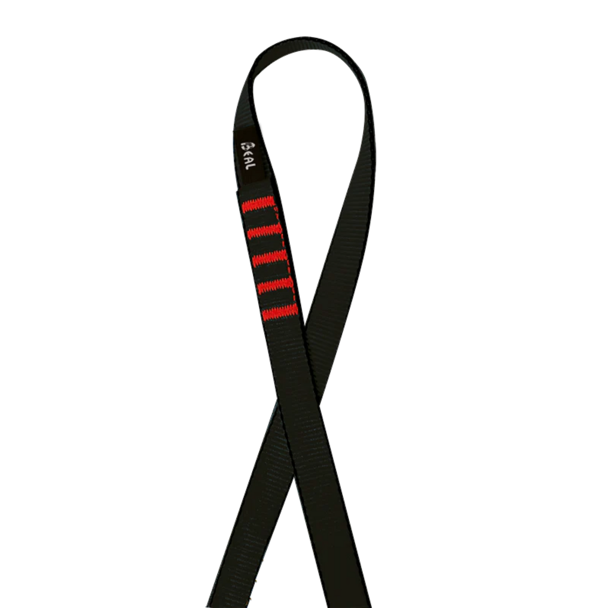 Sangle plate 4c+ de 18 mm en nylon noir avec coutures de sécurité rouges pour l'escalade et l'alpinisme