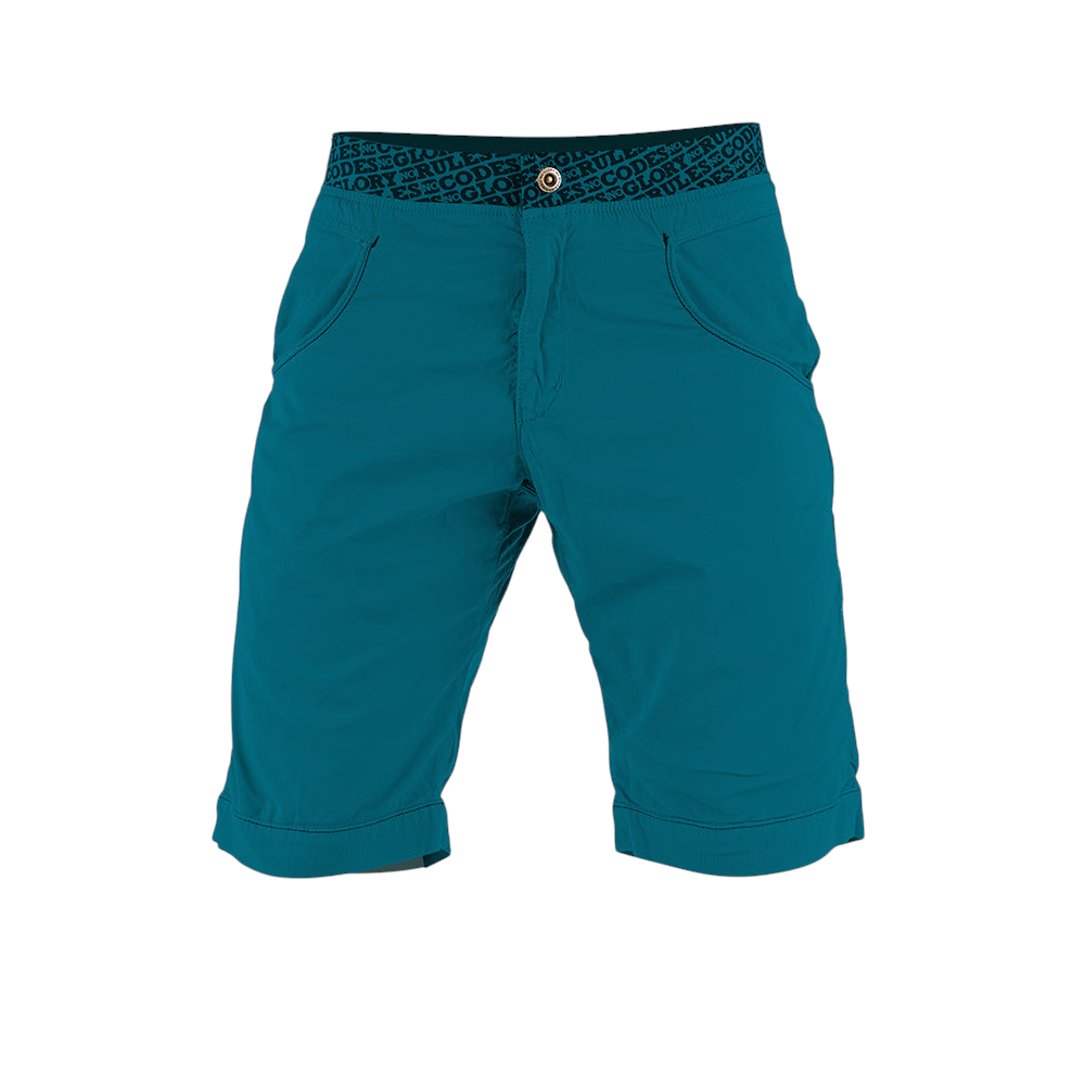 Short d'escalade bleu pétrole 4c+ Sahel avec ceinture élastique imprimée pour une liberté de mouvement optimale