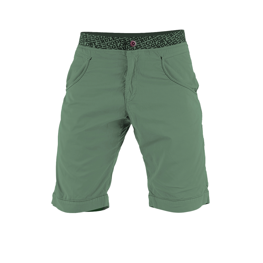 Short d'escalade Nograd Sahel vert pour homme avec ceinture élastique imprimée, idéal pour le bloc et l'usage actif 4c+