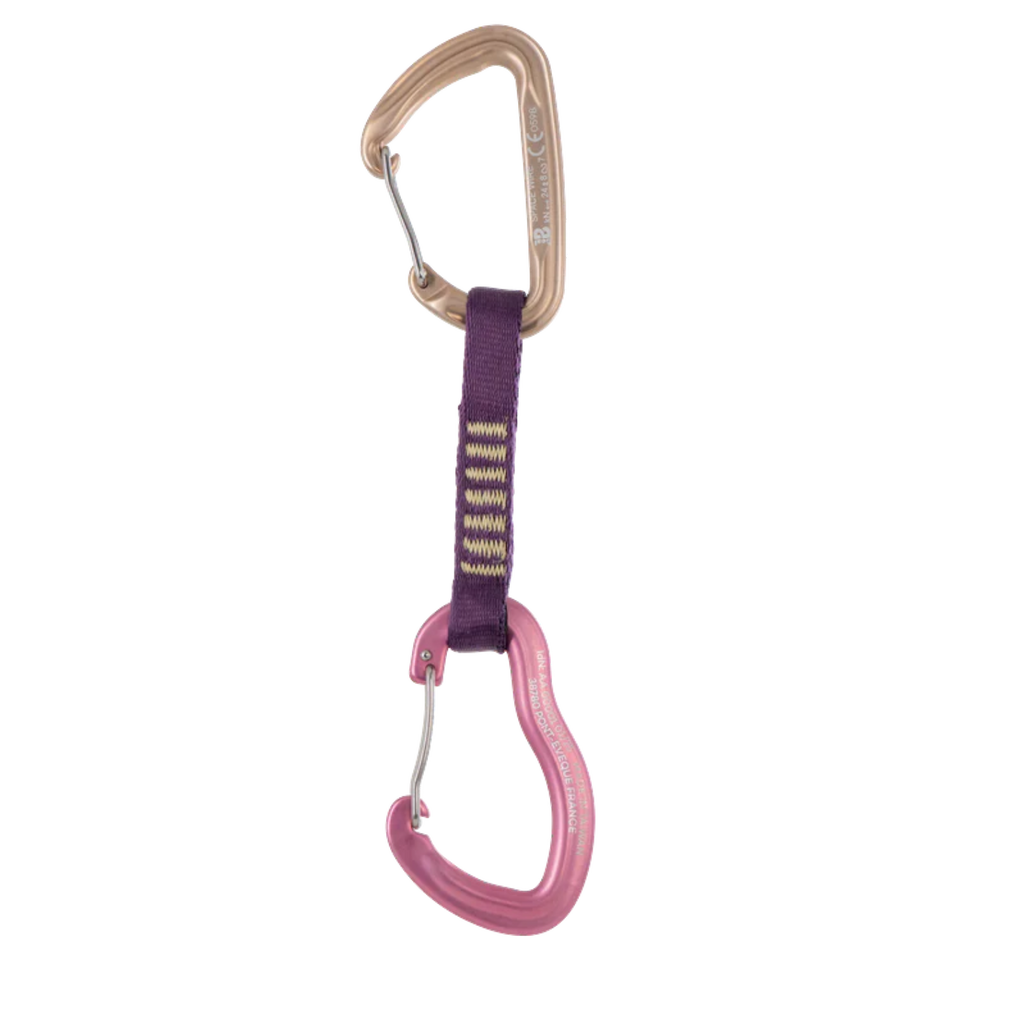 Dégaine d'escalade 4c+ Pulp Quickdraw 11cm avec mousquetons en aluminium et sangle tubulaire violette
