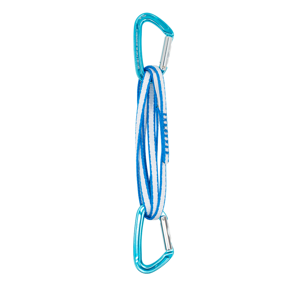 Sangle extensible 4c+ Beal Alpi 60 cm avec deux mousquetons bleus pour l'alpinisme et les grandes voies