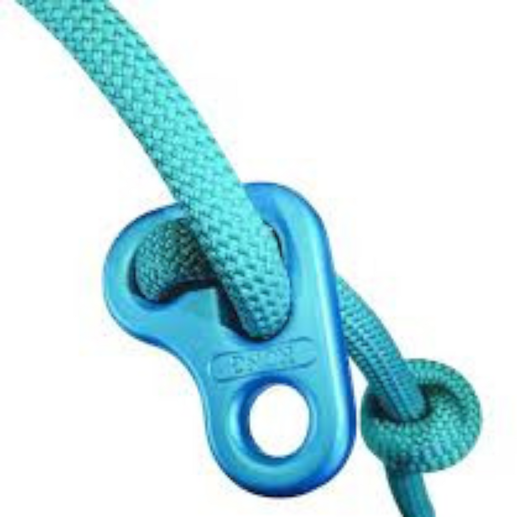 Réducteur d'impact KONG Slyde bleu pour corde d'escalade, vendu par 4c+, dispositif compact en aluminium