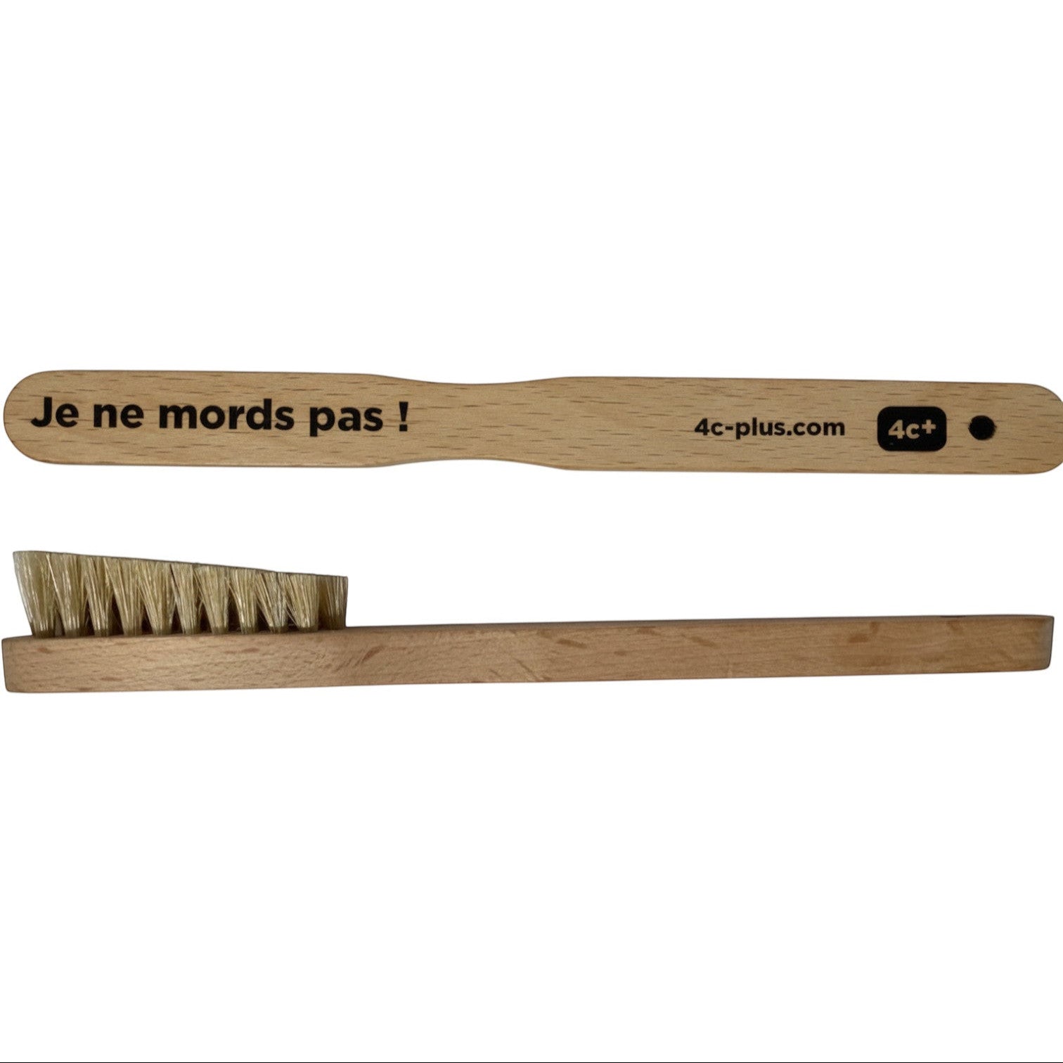 Brosse à prises 4c+ en bois avec poils de sanglier, gravure Je ne mords pas, idéale pour nettoyer les prises d'escalade