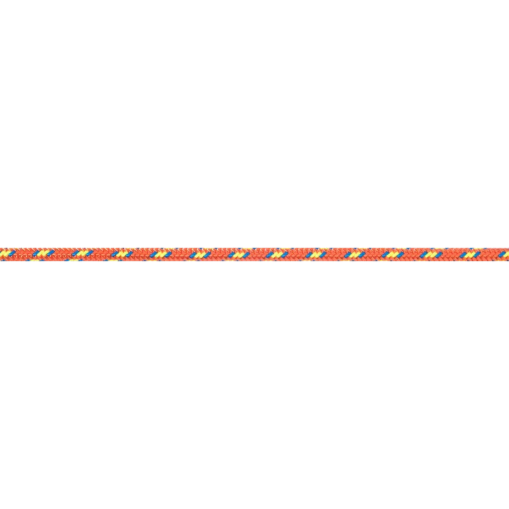 Cordelette Beal nylon 6 mm orange avec motifs clairs, gros plan horizontal de la gaine tressée