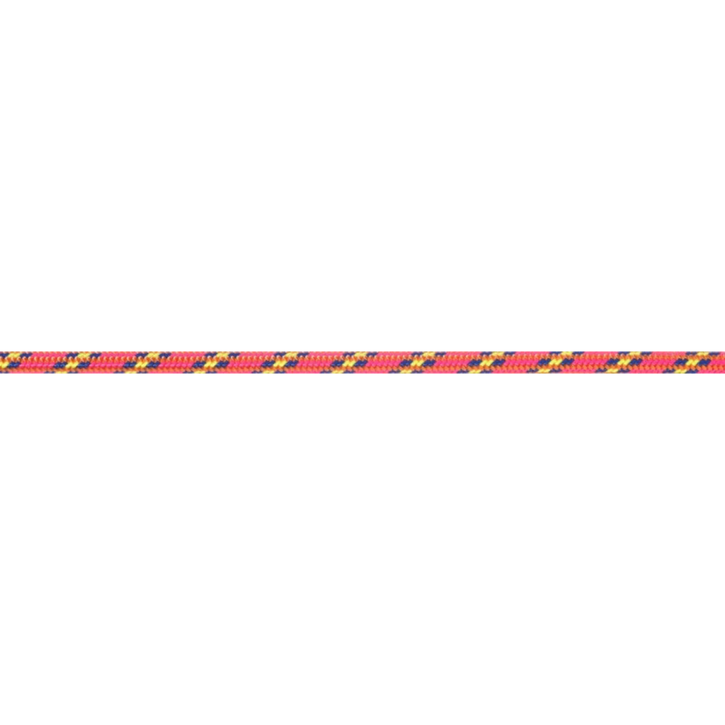 Cordelette Beal nylon 7 mm orange et rose, gros plan horizontal de la gaine tressée