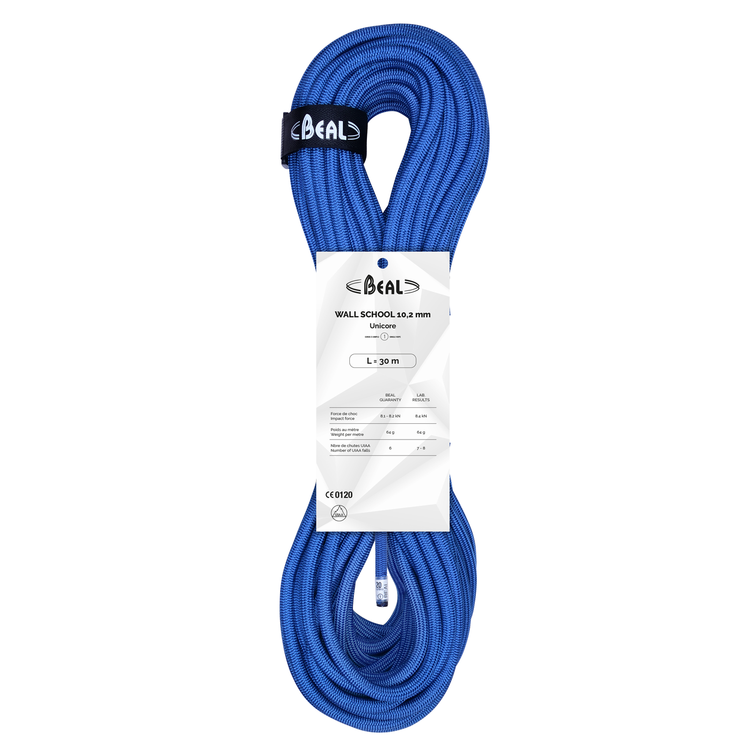 Beal Wall School 10,2 mm UNICORE – corde indoor (bleu)