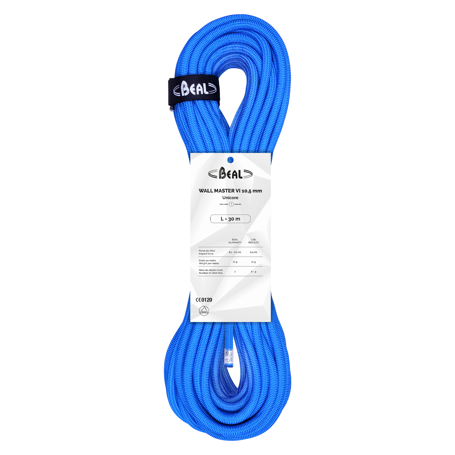 Beal Wall Master VI 10,5 mm UNICORE – corde indoor (bleu)
