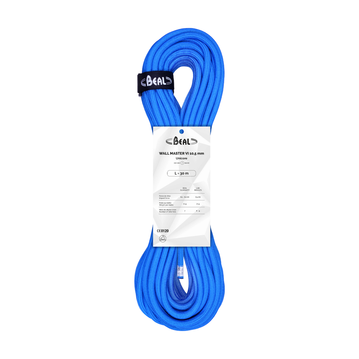 Beal Wall Master VI 10,5 mm UNICORE – corde indoor (bleu)