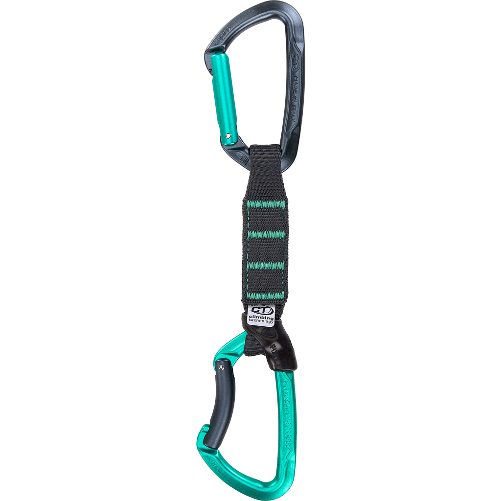 Dégaine d'escalade Climbing Technology — Lime Set NY Pro, taille 12 cm, coloris Gris/Turquoise