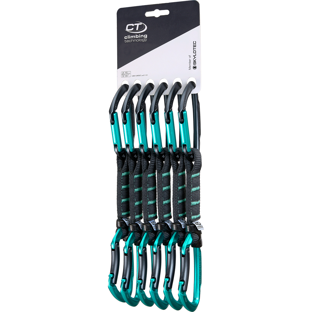 Dégaine d'escalade Climbing Technology — Lime Set NY Pro, taille 12 cm, coloris Gris/Turquoise