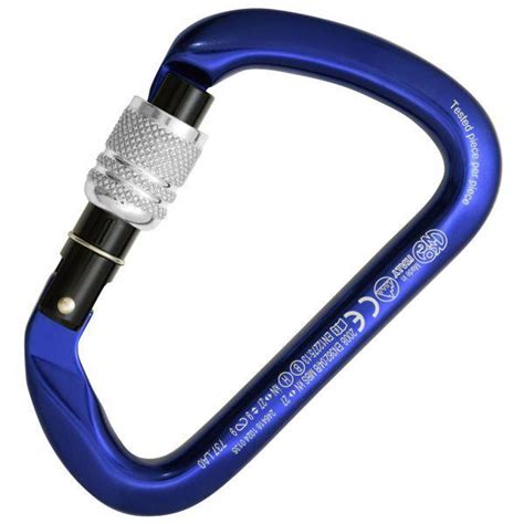 Mousqueton Kong Large M Screw Blue/Black, aluminium 73g, 27kN, certifié EN 12275 UIAA