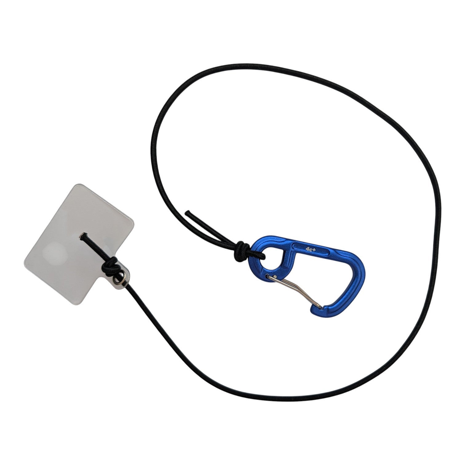 Leash Oops! avec mousqueton bleu et pastille d'ancrage universelle pour coque