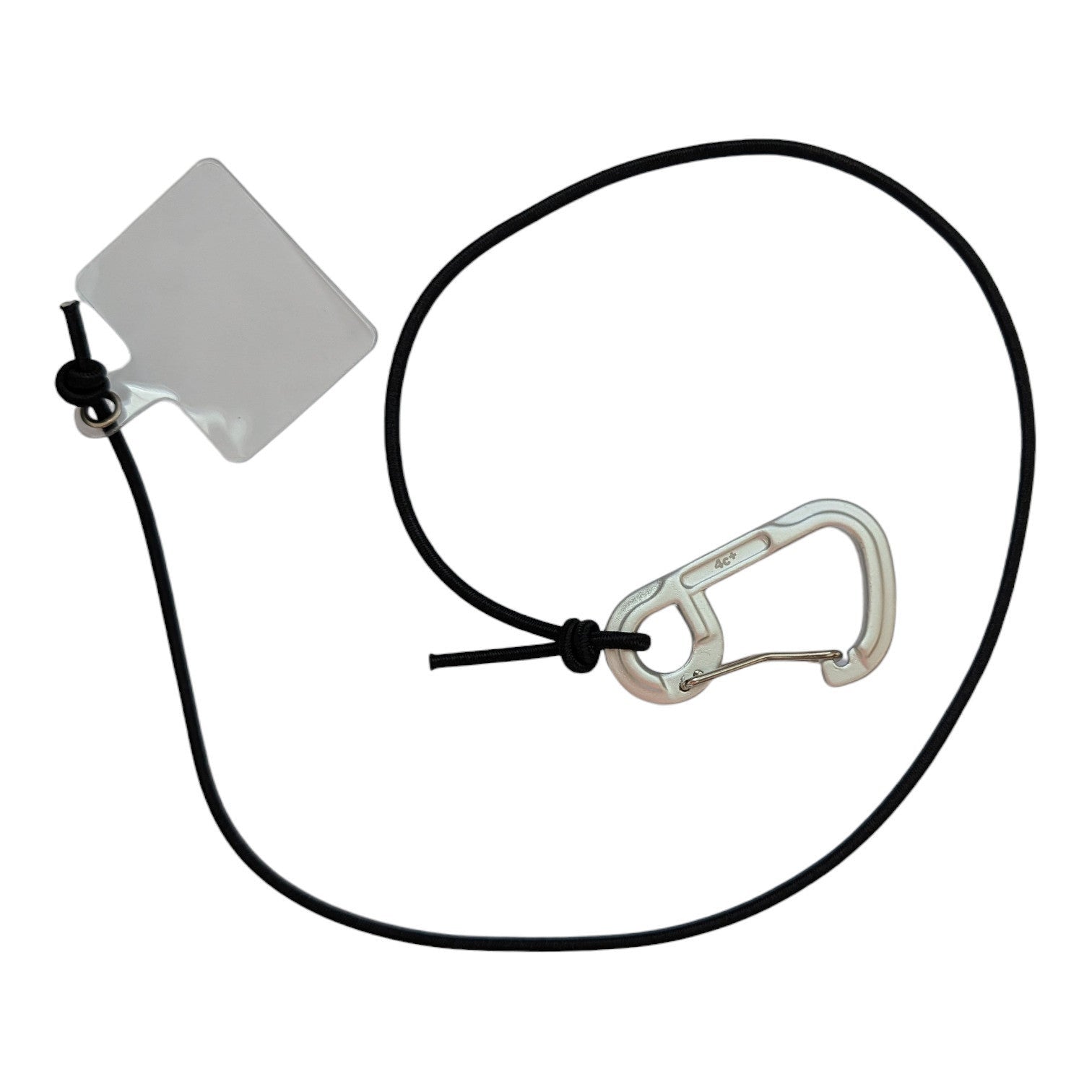 Leash Oops! avec mousqueton silver et pastille d'ancrage universelle pour coque